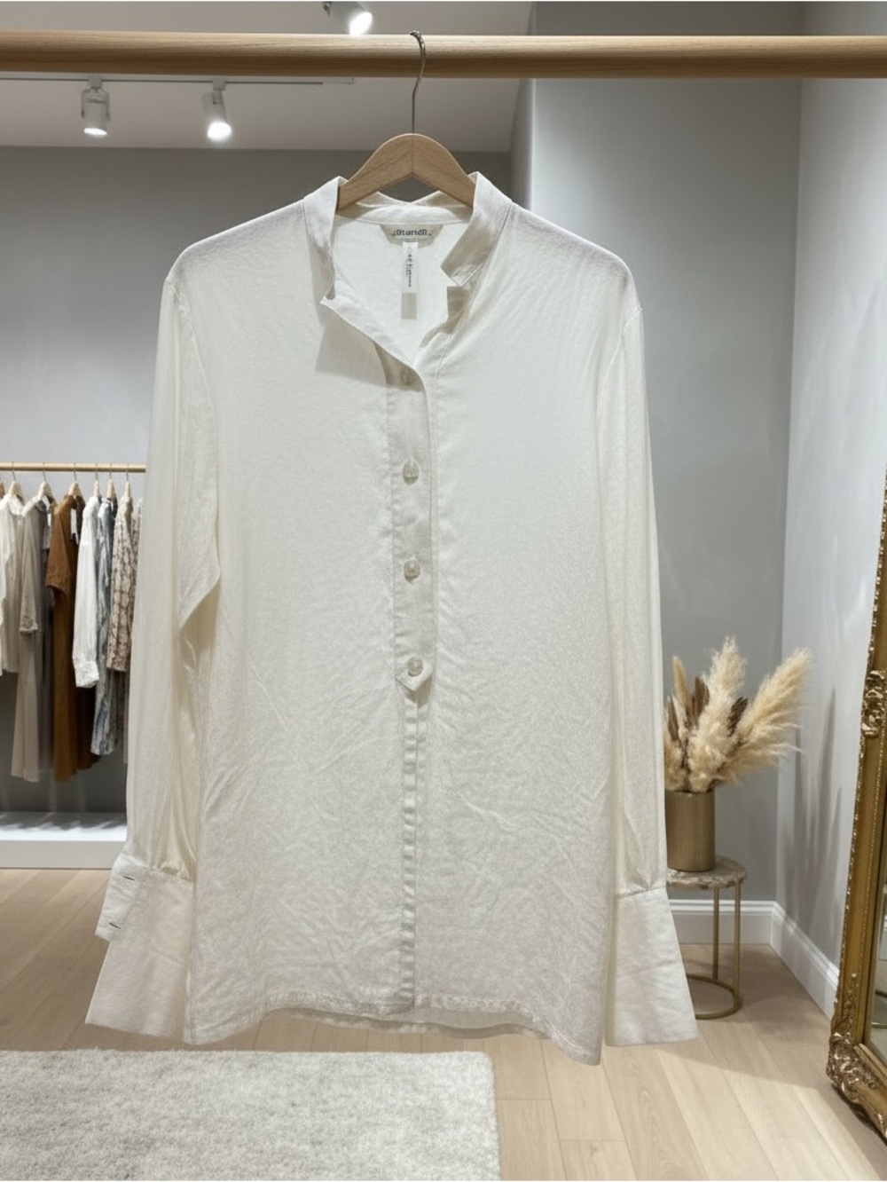 Kyriako Dunn by Stephen Cadiz white linen button front blouse minimalist Canada